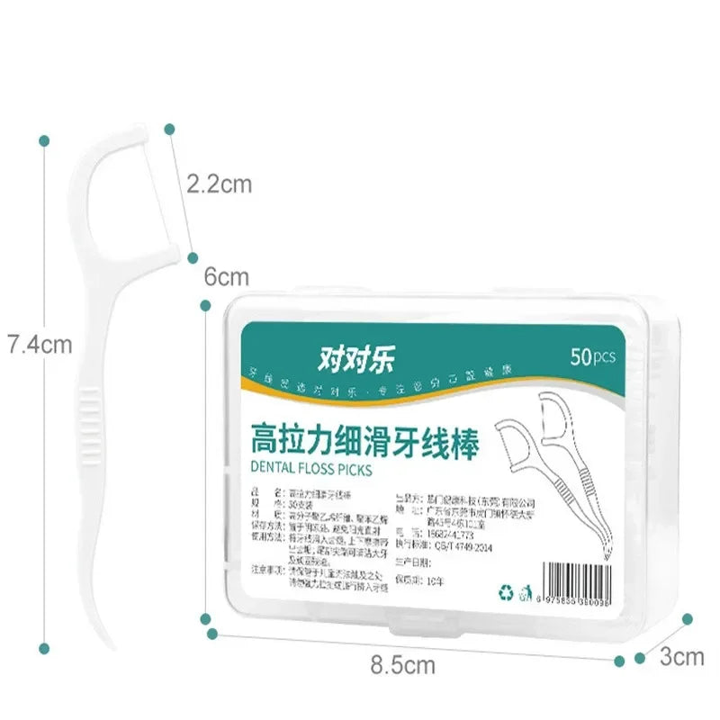 1/2/5/10 Box Portable Disposable Dental Floss Plastic Toothpick High-tension Dental Floss Stick Dental Floss Box Oral Care