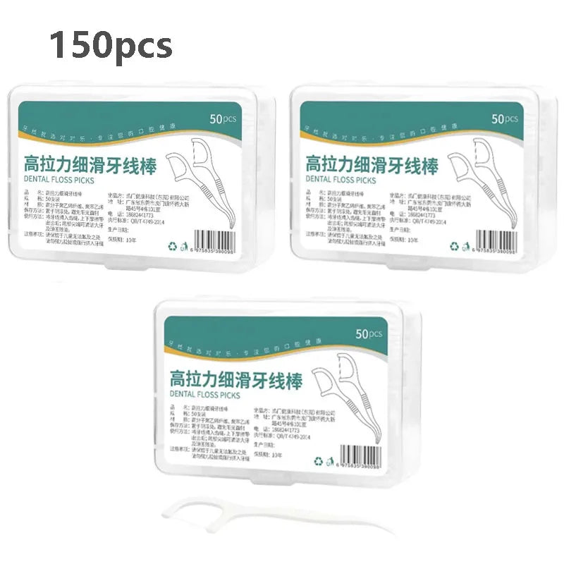1/2/5/10 Box Portable Disposable Dental Floss Plastic Toothpick High-tension Dental Floss Stick Dental Floss Box Oral Care